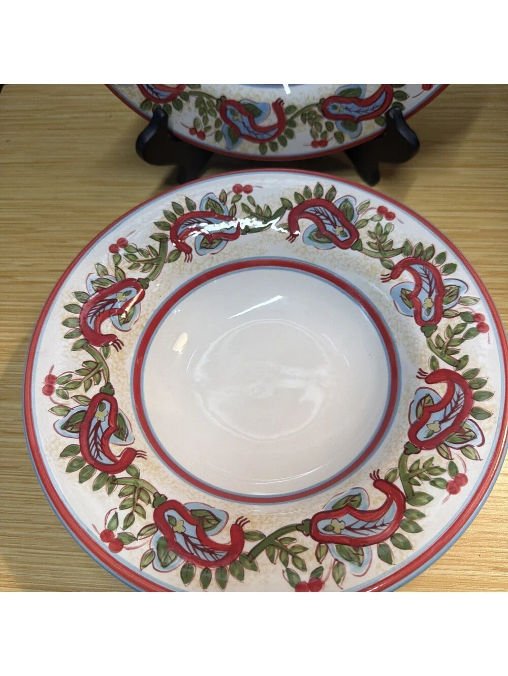VTG 3 Pottery Barn SAUSALITO PAISLEY 10 1/4